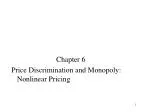 Chapter 6 Price Discrimination and Monopoly: Nonlinear Pricing - slide 1
