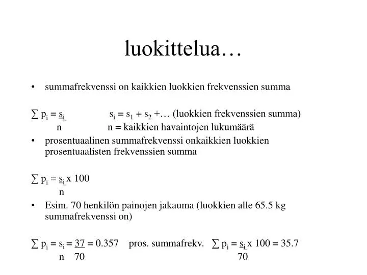 luokittelua