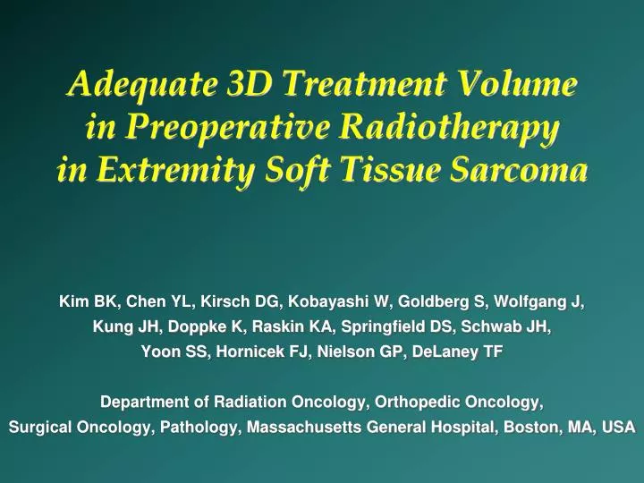 adequate 3d treatment volume in preoperative radiotherapy in extremity soft tissue sarcoma