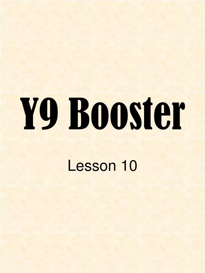 y9 booster