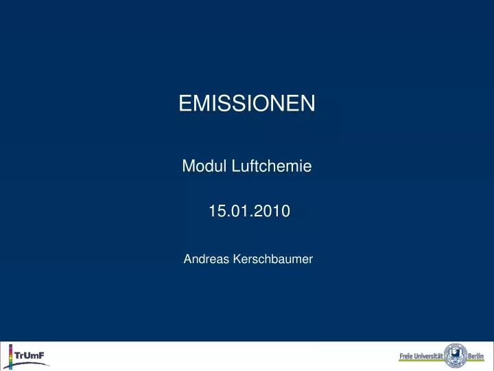 emissionen modul luftchemie 15 01 2010 andreas kerschbaumer