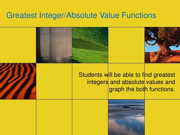 greatest integer absolute value functions