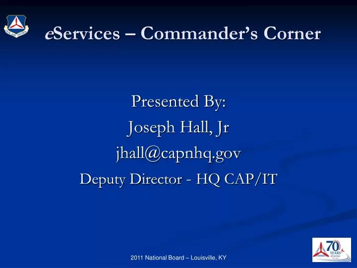 e services commander s corner