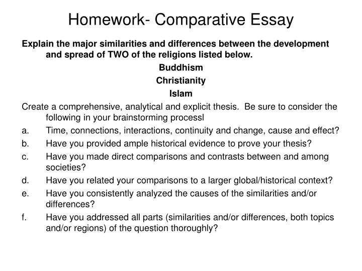 homework comparative essay
