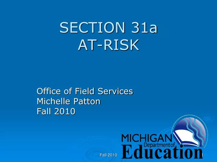 section 31a at risk