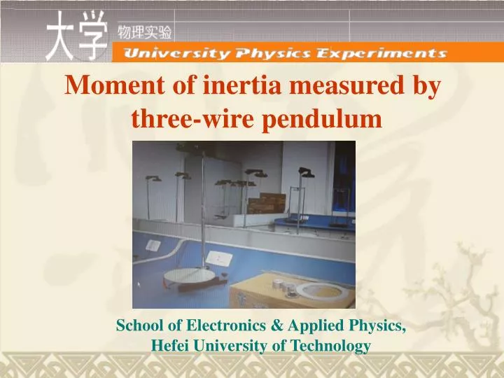 moment of inertia measured by three wire pendulum