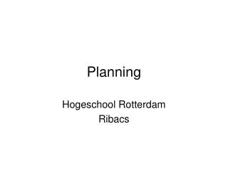 planning