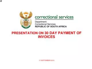 PRESENTATION ON 30 DAY PAYMENT OF INVOICES