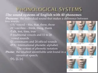 PHONOLOGICAL SYSTEMS