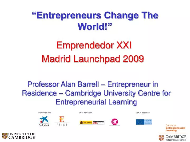 entrepreneurs change the world