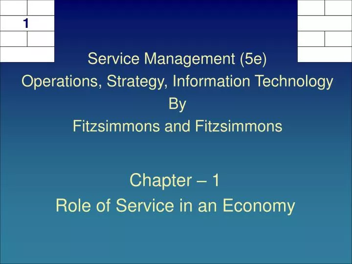 chapter 1 role of service in an economy