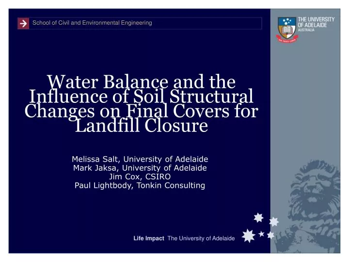 water balance and the influence of soil structural changes on final covers for landfill closure