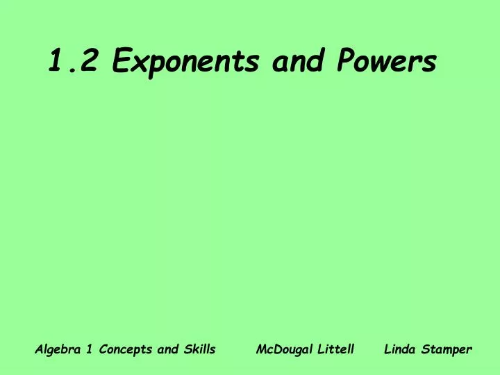 1 2 exponents and powers