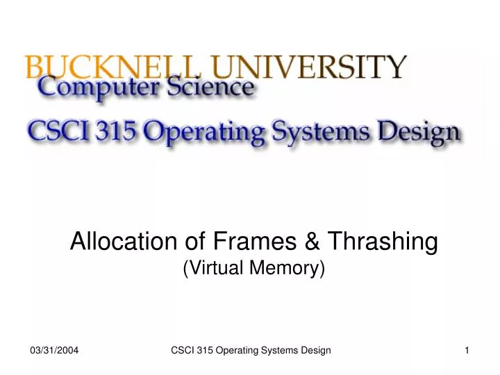 allocation of frames thrashing virtual memory