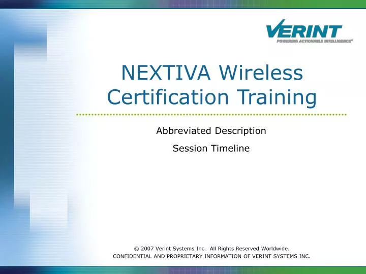 nextiva wireless certification training