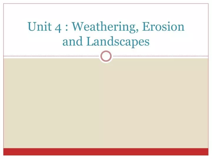 unit 4 weathering erosion and landscapes