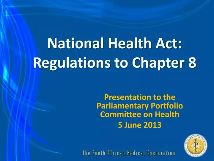 national health act regulations to chapter 8