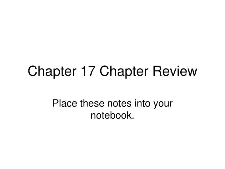 chapter 17 chapter review