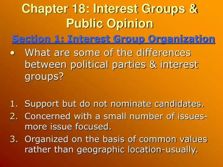 chapter 18 interest groups public opinion