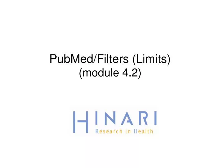 pubmed filters limits module 4 2