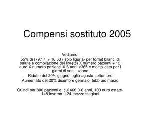 compensi sostituto 2005