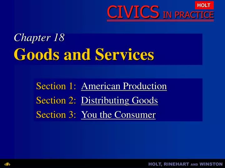 section 1 american production section 2 distributing goods section 3 you the consumer