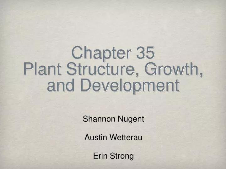 chapter 35 plant structure growth and development