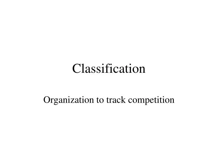 classification