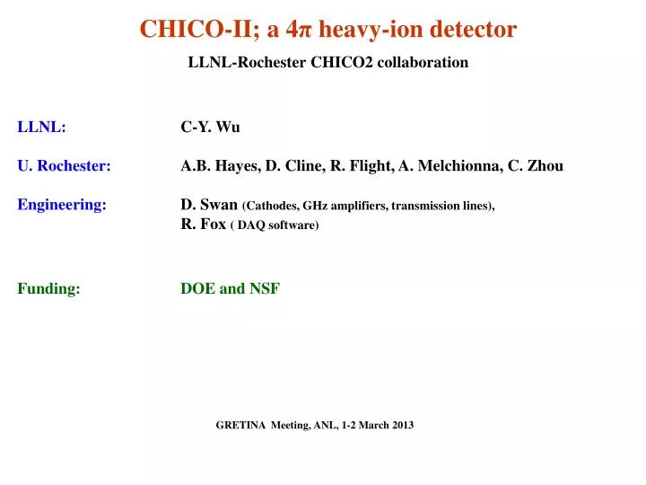 chico ii a 4 heavy ion detector llnl rochester chico2 collaboration