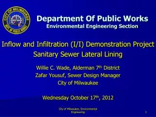 Department Of Public Works Environmental Engineering Section