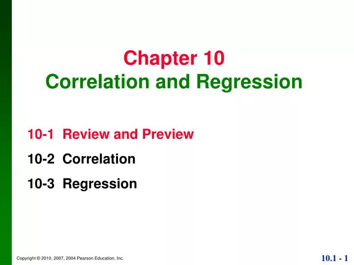 chapter 10 correlation and regression