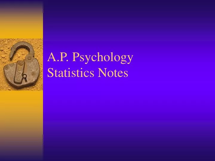 a p psychology statistics notes