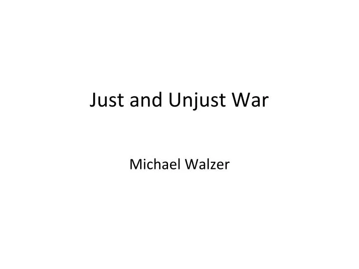 just and unjust war