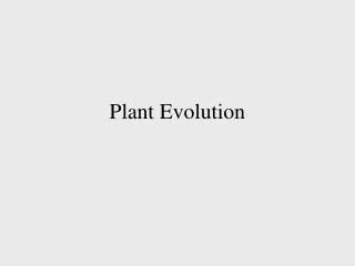 Plant Evolution