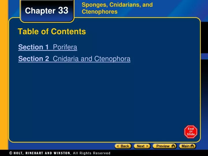 table of contents