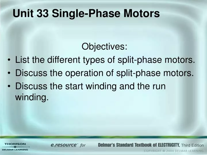 unit 33 single phase motors