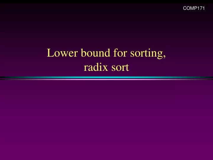 lower bound for sorting radix sort