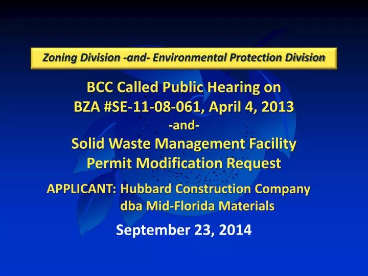 zoning division and environmental protection division