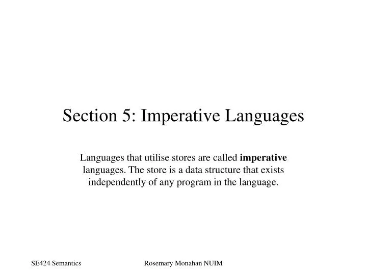 section 5 imperative languages