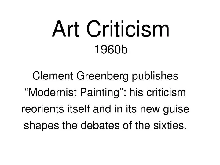 art criticism 1960b