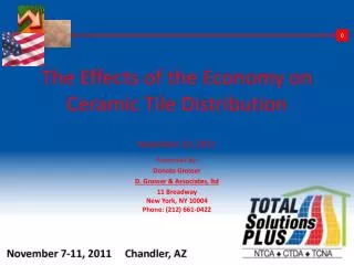 The Effects of the Economy on Ceramic Tile Distribution November 10, 2011