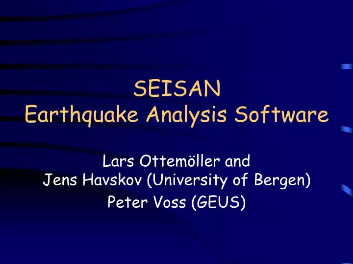 seisan earthquake analysis software
