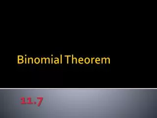 Binomial Theorem