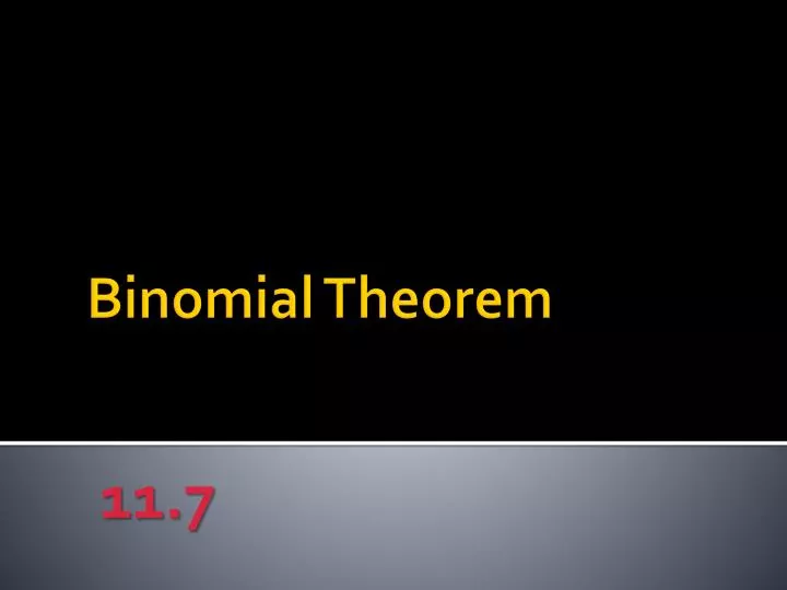 binomial theorem