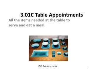 3.01C Table Appointments