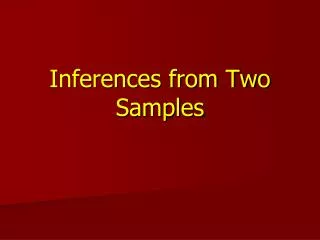 Inferences from Two Samples
