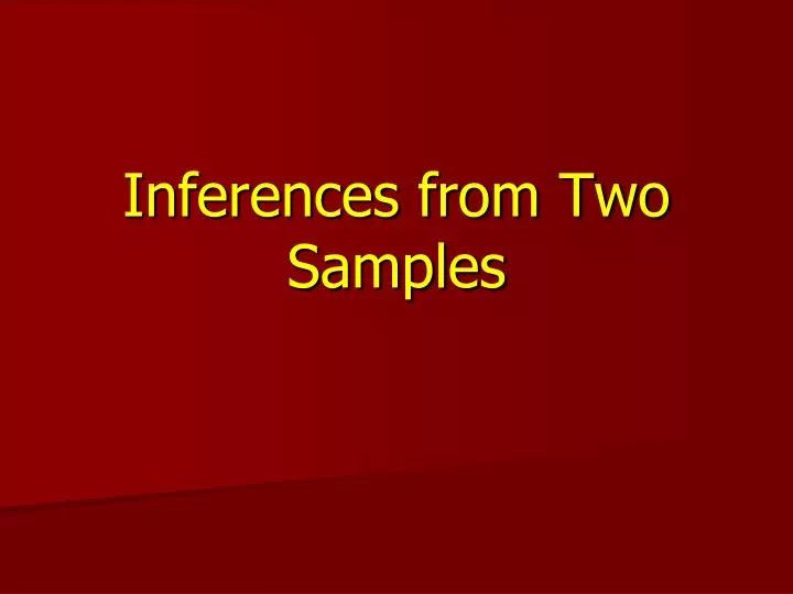 inferences from two samples