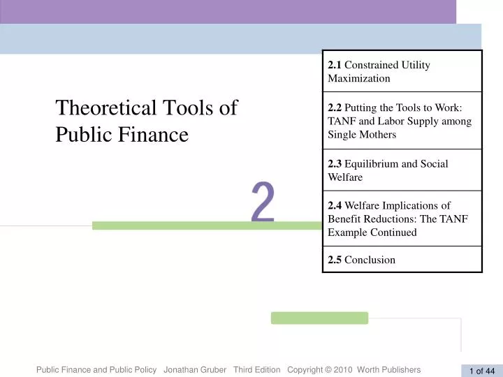 theoretical tools of public finance