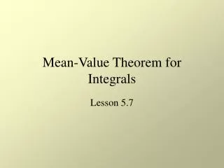 mean value theorem for integrals