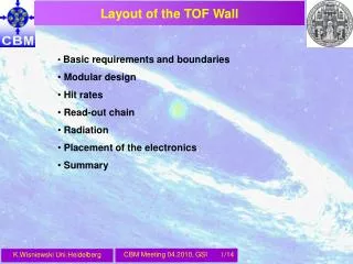 Layout of the TOF Wall